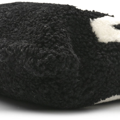 Balenciaga Sheepskin Shearling Contrasted Logo Large Zip Pouch Black 10 of 10