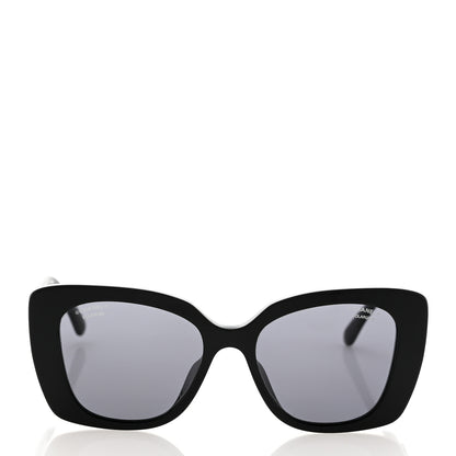 Chanel Acetate Strass Polarized Square Sunglasses 5422-B Black 2 of 8