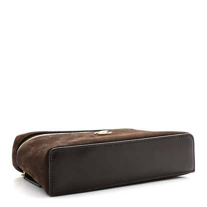 Chanel Suede Calfskin Top Handle Trapeze Small Vanity Case With Chain Dark Brown 4 of 11