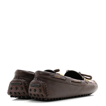Louis Vuitton Calfskin Mens Arizona Car Shoe Moccasin Loafers 37.5 Brown 4 of 9