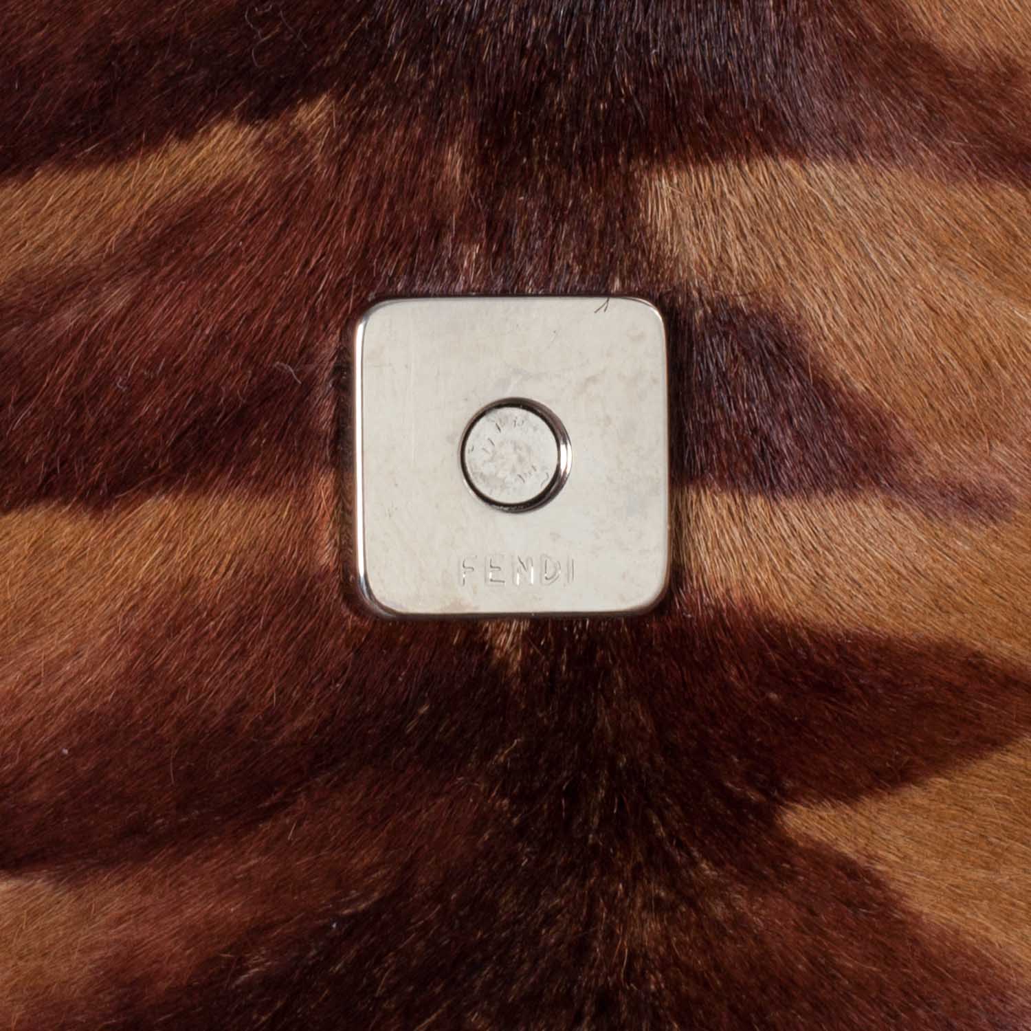 Fendi Calf Hair Zebra Print Baguette Brown 9 of 12
