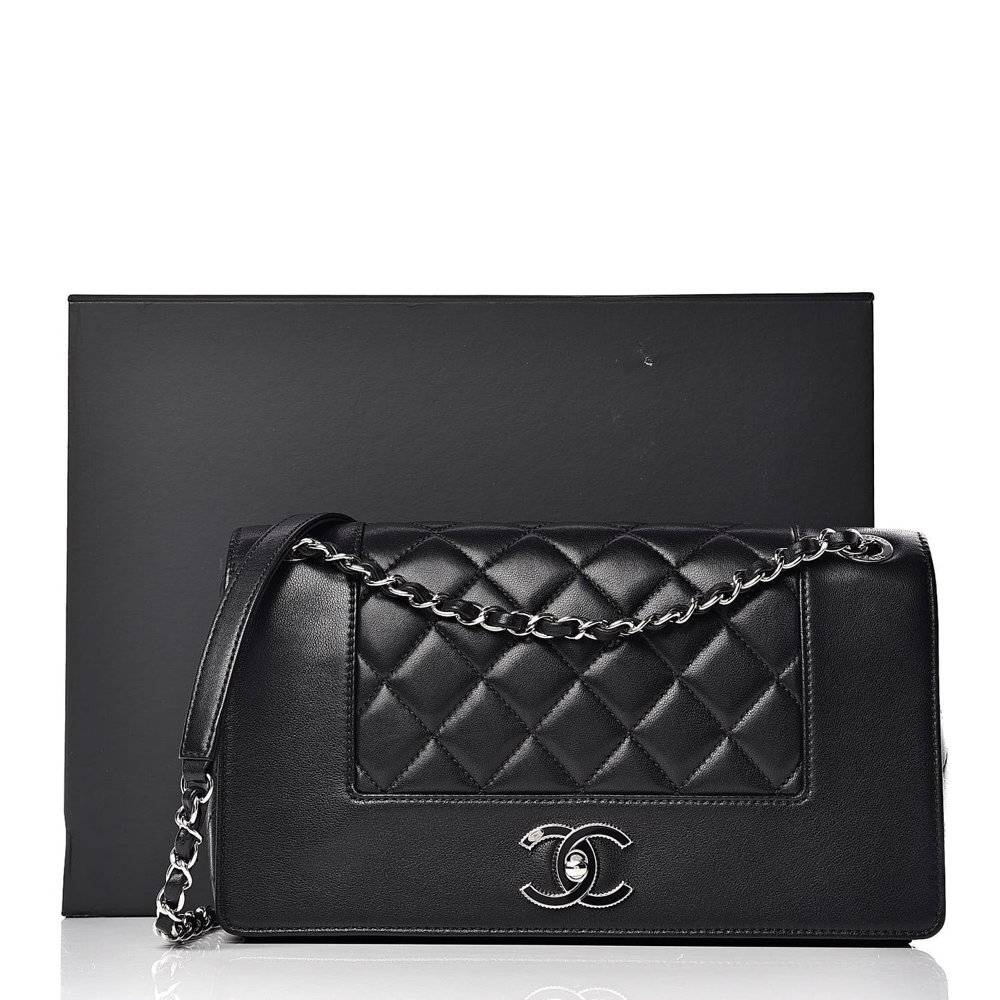 Sheepskin Quilted Vintage Mademoiselle Flap Black