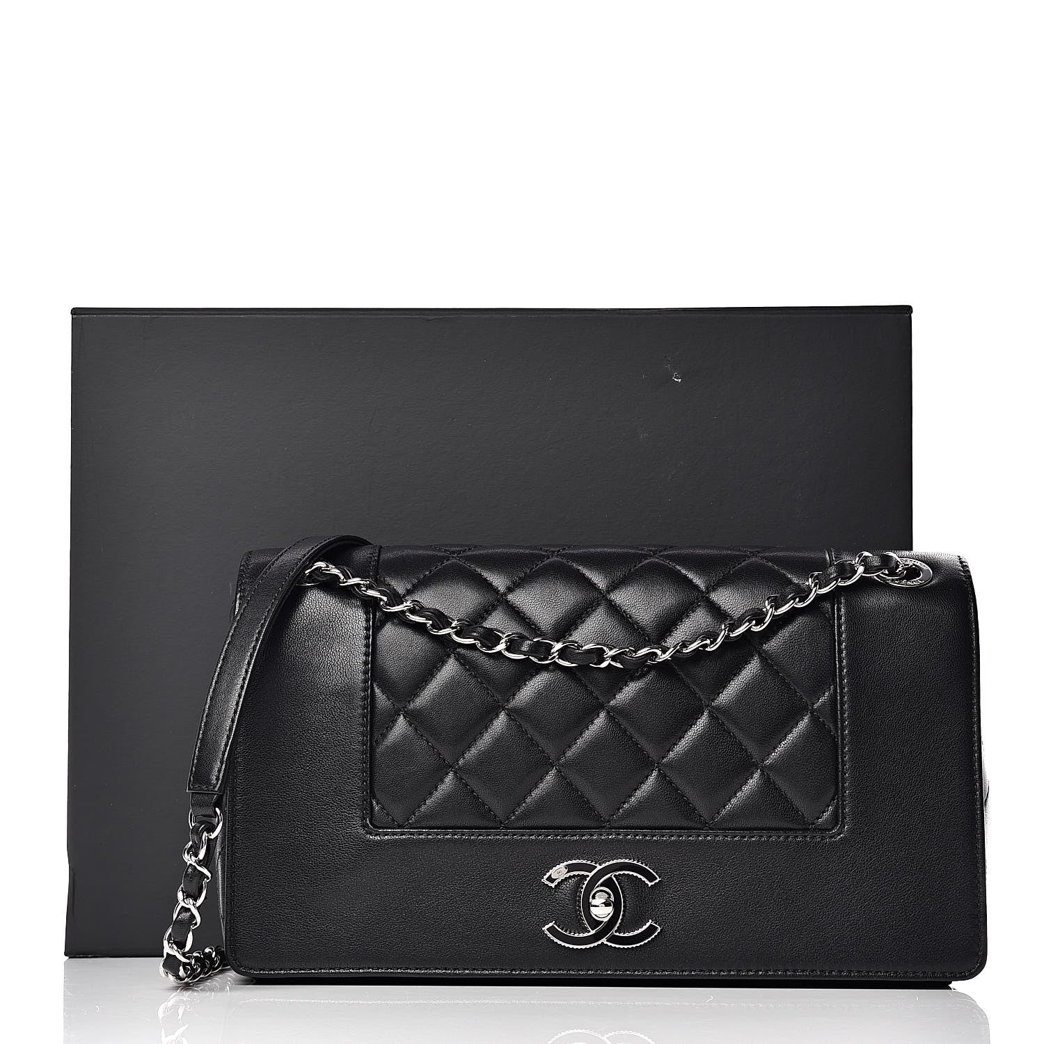 Chanel Sheepskin Quilted Vintage Mademoiselle Flap Black 10 of 10