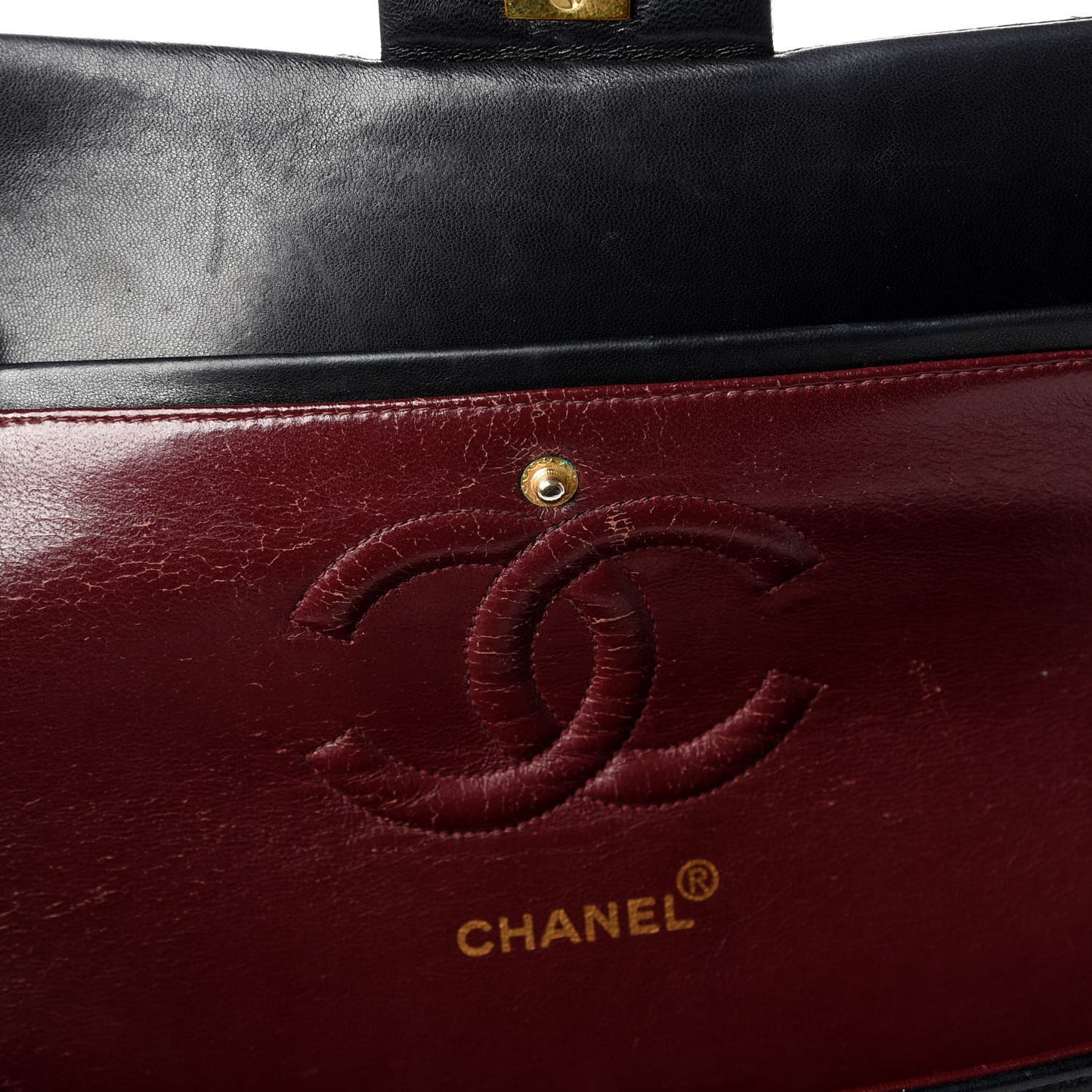 Lambskin Quilted Medium Double Flap Black