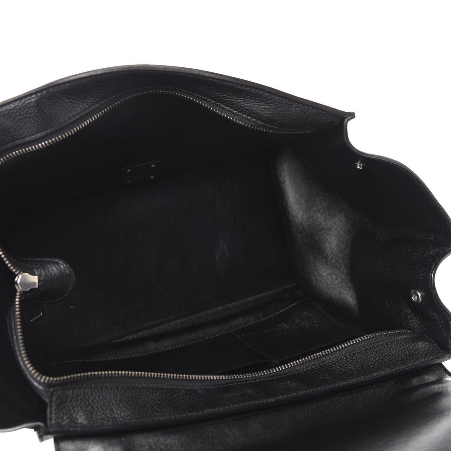 Drummed Calfskin Suede Medium Trapeze Black