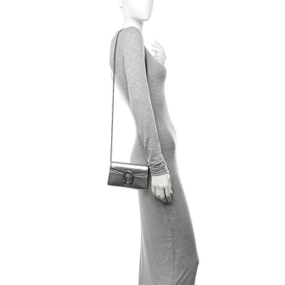 Gucci Metallic Calfskin Super Mini Dionysus Shoulder Bag Silver 2 of 10