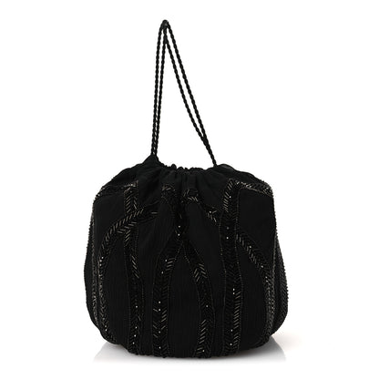 Saint Laurent Chiffron Beaded Pochon Souple Bag Black 1 of 10