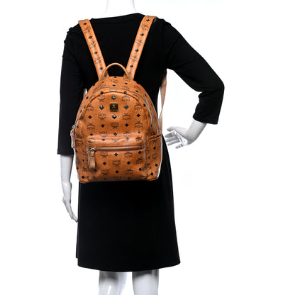 MCM Visetos Small Sprinkle Stud Stark Backpack Cognac 2 of 12