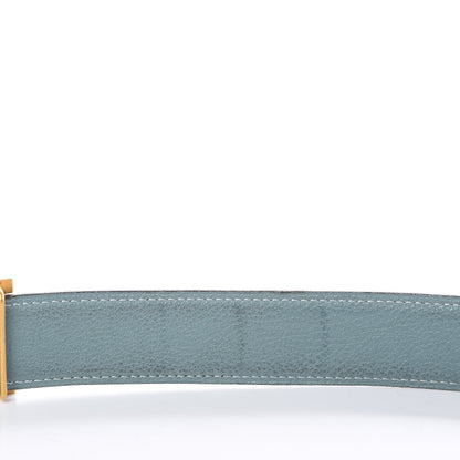 Hermes Box Togo 32mm H Belt 80 Black Ciel 8 of 9