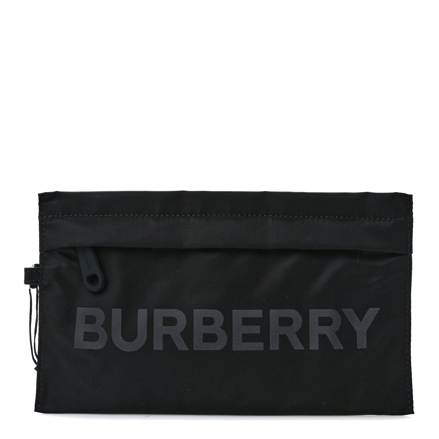 Burberry Nylon Vintage Check Print Logo Wristlet Black 1 of 7