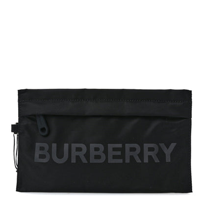 Burberry Nylon Vintage Check Print Logo Wristlet Black 1 of 7
