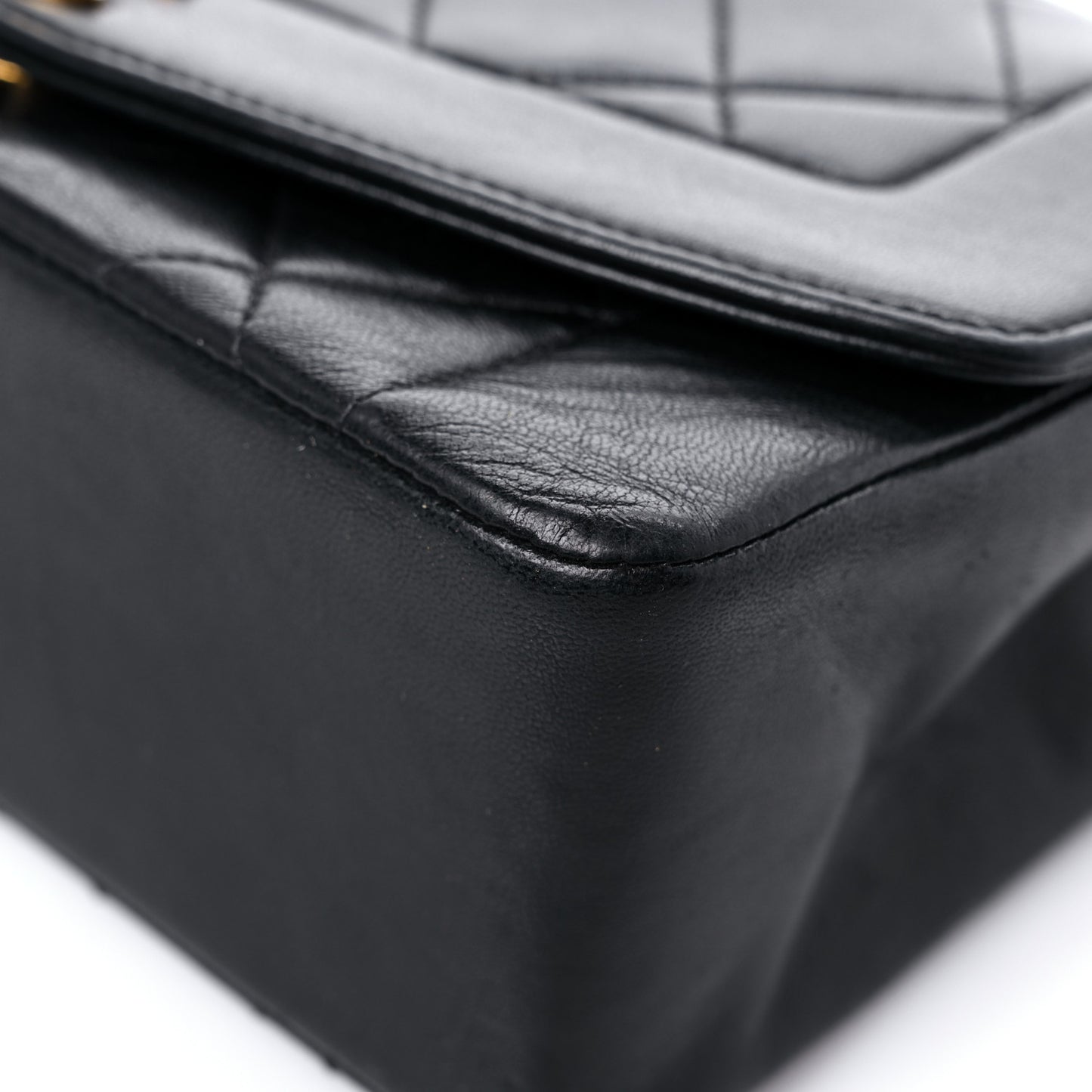 Lambskin Quilted Small Single Flap Black