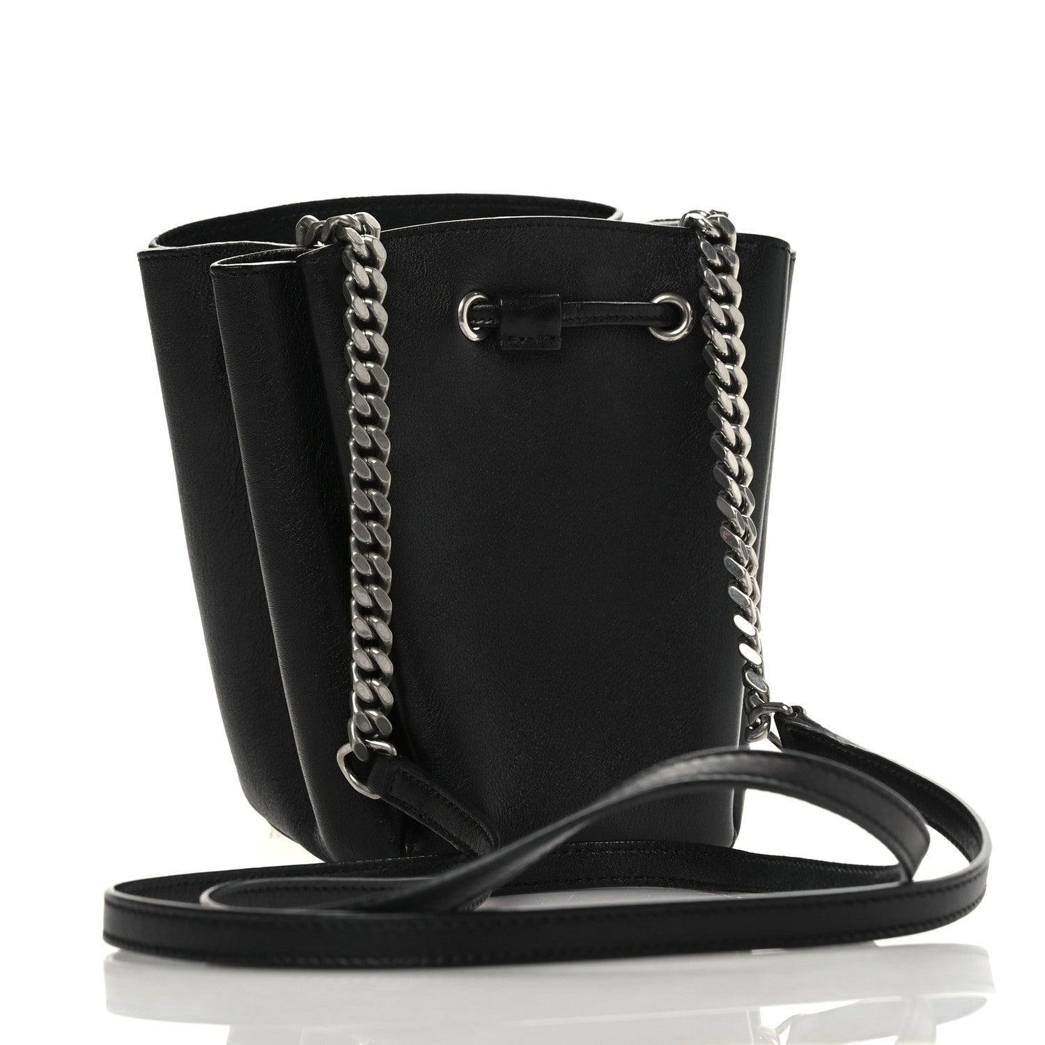 Saint Laurent Calfskin Monogram Mini Bourse Bucket Bag Black 3 of 8