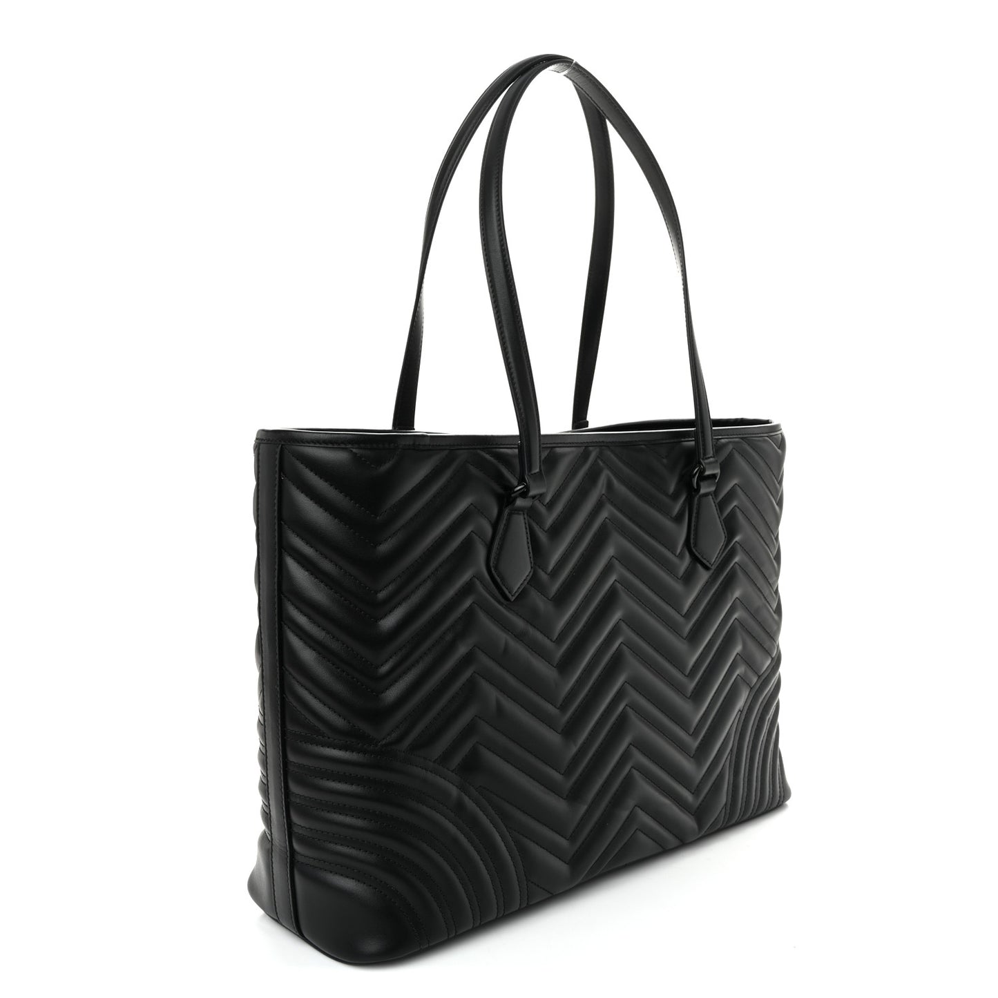 Calfskin Matelasse Monochrome Large GG Marmont Tote Bag Black