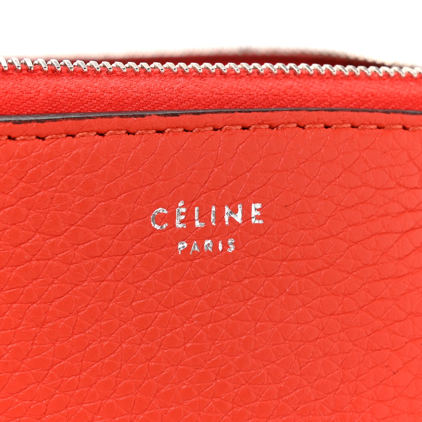 Soft Grained Calfskin Cosmetic Pouch Bag Red