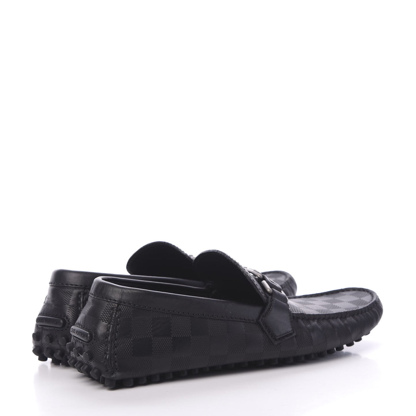 Damier Infini Mens Hockenheim Moccasin Loafers 7.5 Onyx