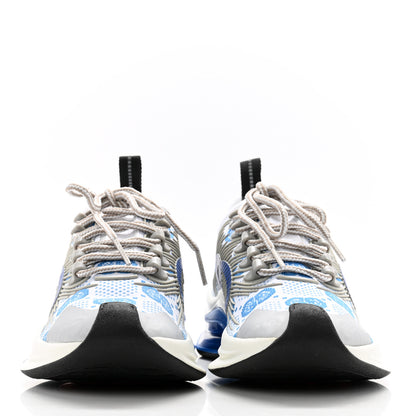 Gucci Technical Knit Fabric Waves GG Monogram Womens Gucci Run Sneakers 35 Great White Bright Splash Thunder Grey Sky 2 of 7