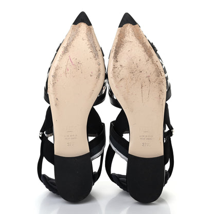 Fendi PVC Calfskin FF Colibri Slingback Ballerina Flats 37.5 Black 5 of 11
