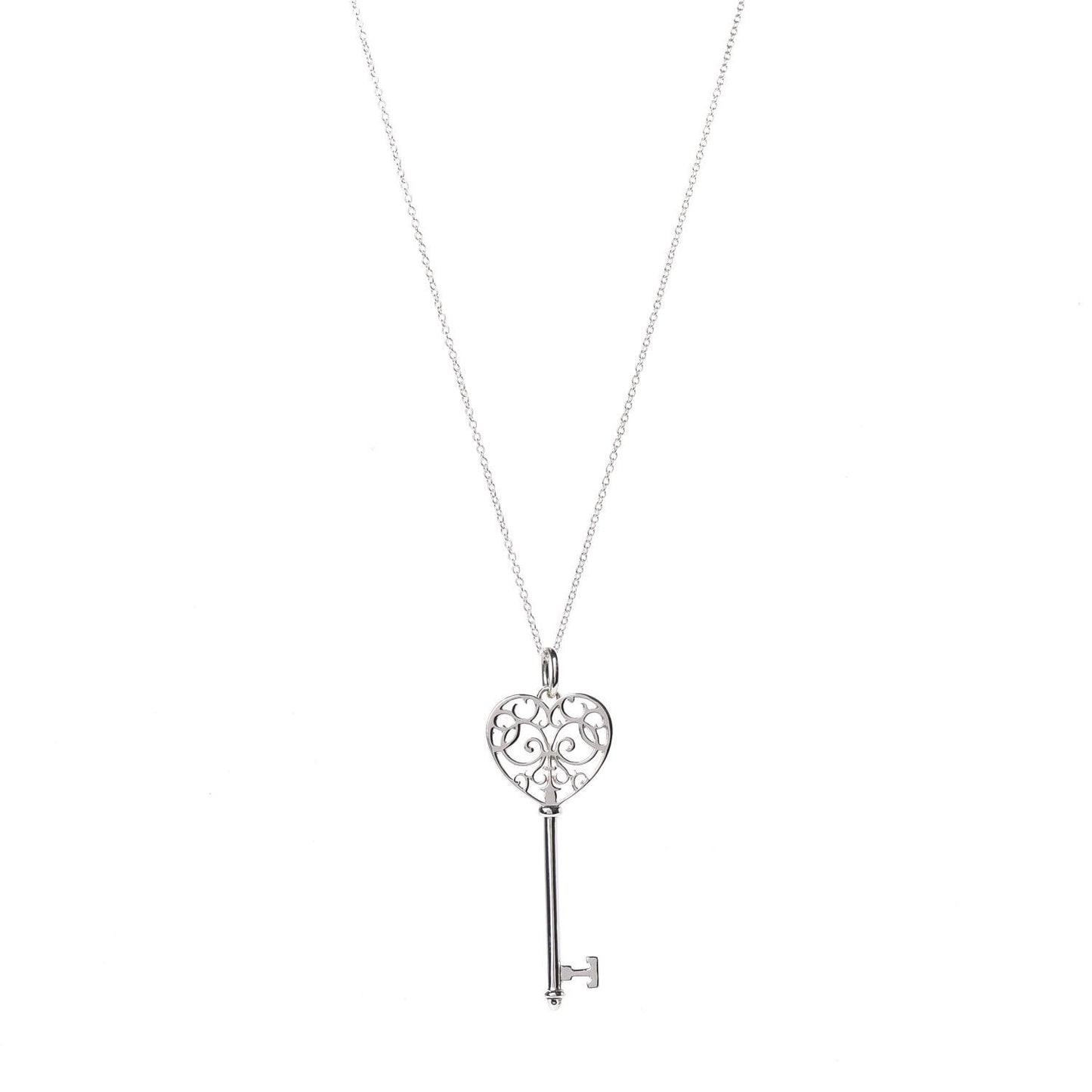 Sterling Silver Enchant Heart Key Pendant Necklace