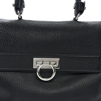 Salvatore Ferragamo Grained Calfskin Medium Sofia Satchel Black 7 of 9