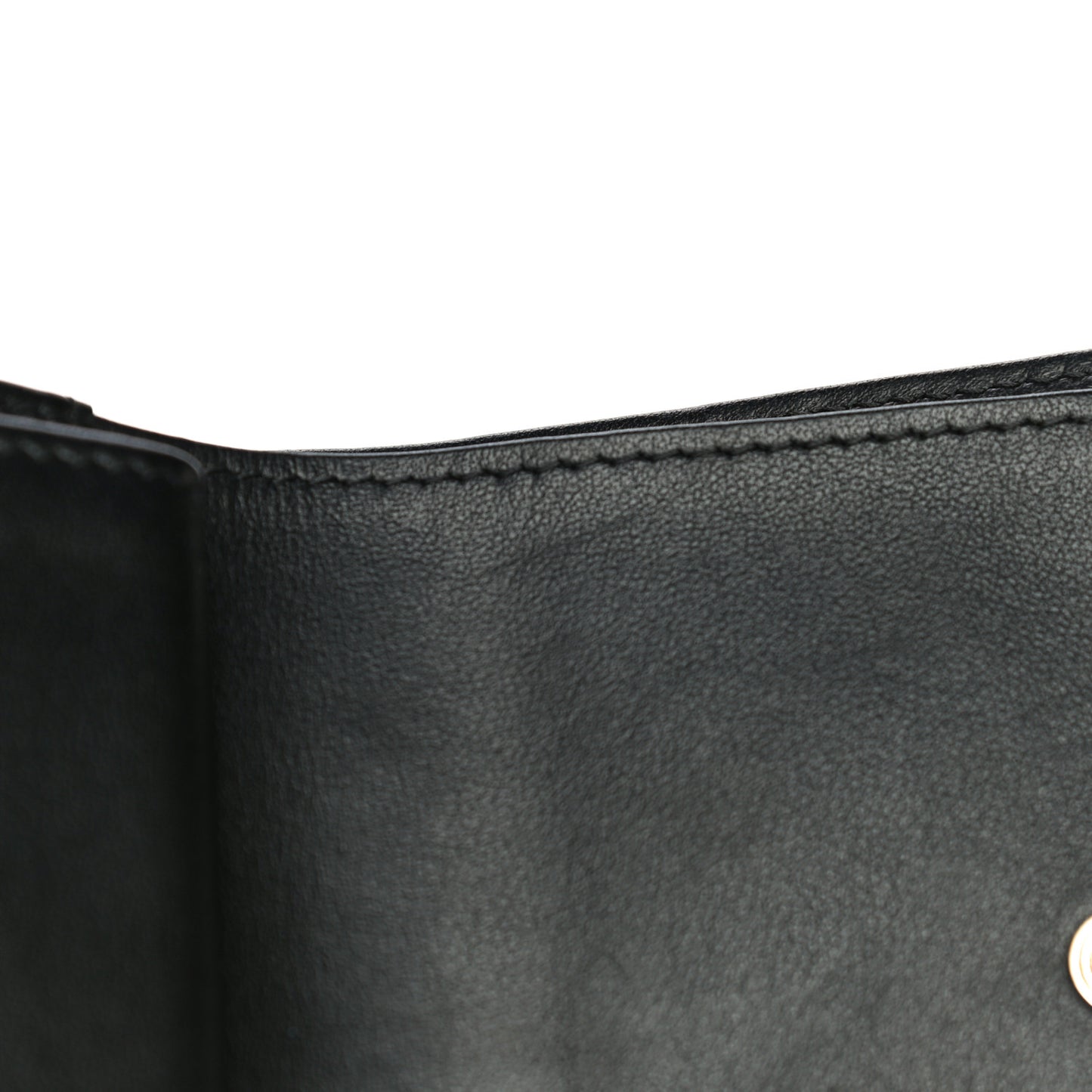 Lambskin Camellia Embossed Small Wallet Black
