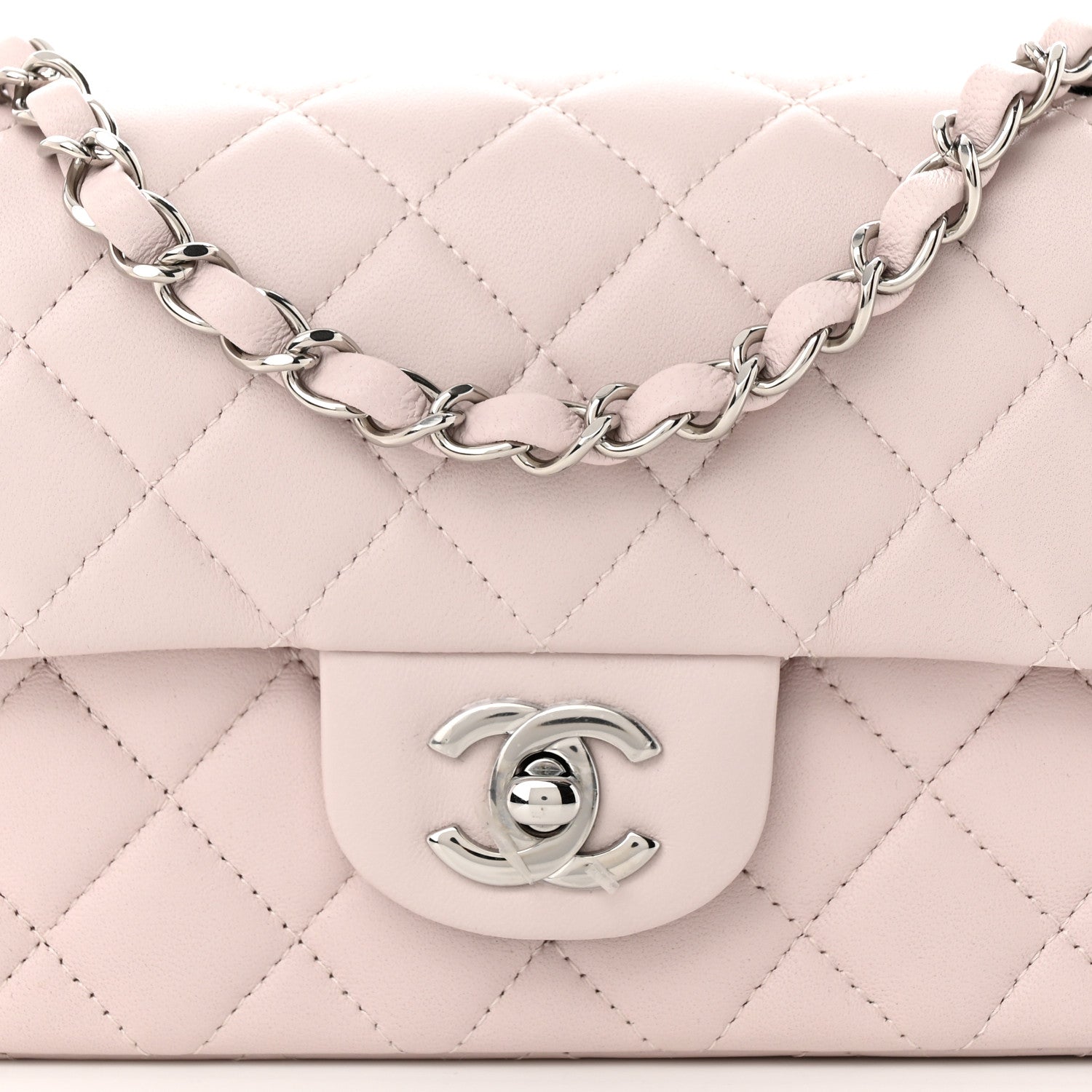 Chanel Lambskin Quilted Mini Rectangular Flap Light Purple 8 of 11