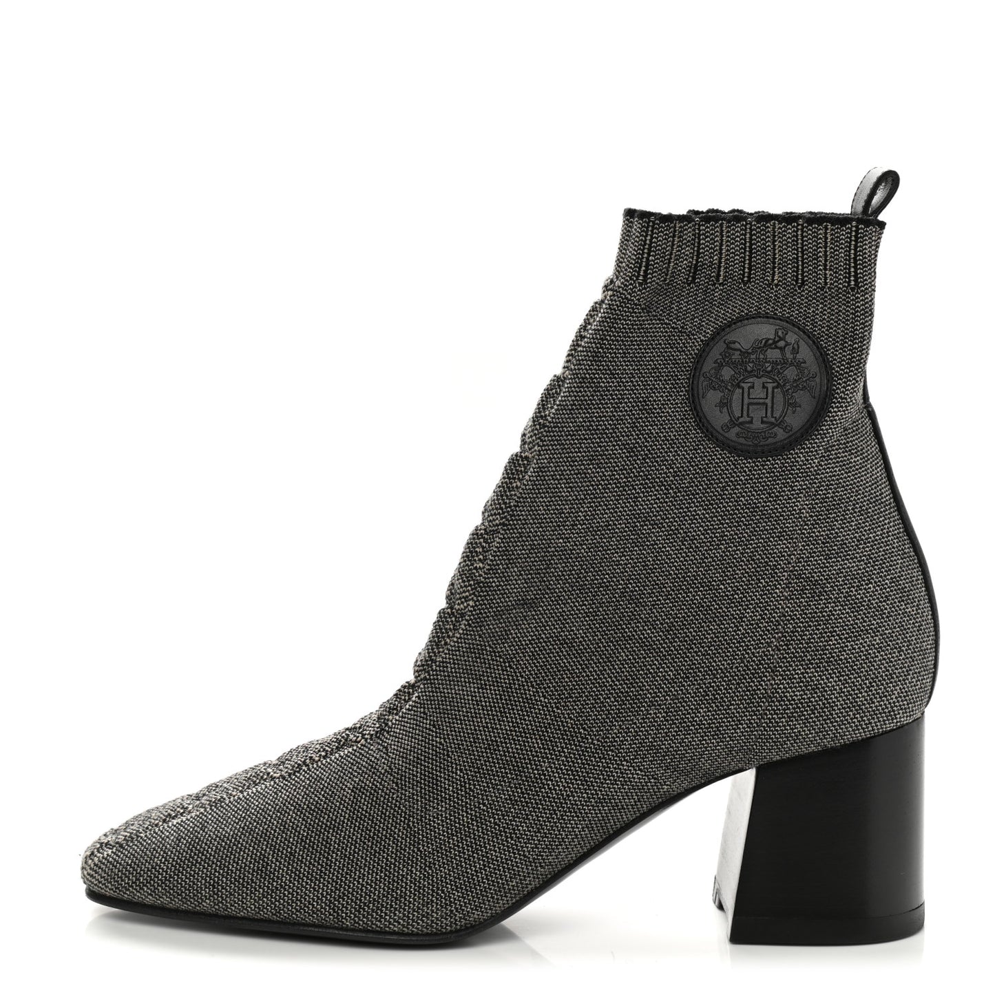 Knit Calfskin Volver 60 Ankle Boots 38 Nocciola Black