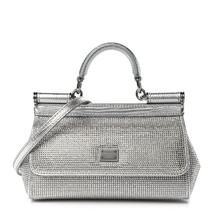 Dolce & Gabbana Crystal Small Miss Sicily Satchel Silver 1 of 10