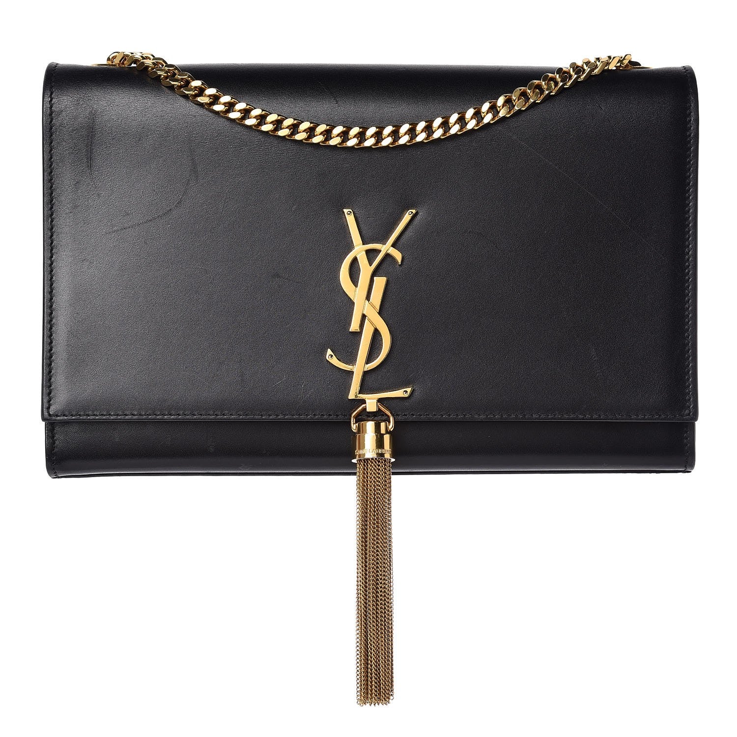 Saint Laurent Smooth Calfskin Medium Classic Monogram Kate Tassel Satchel Black 1 of 15