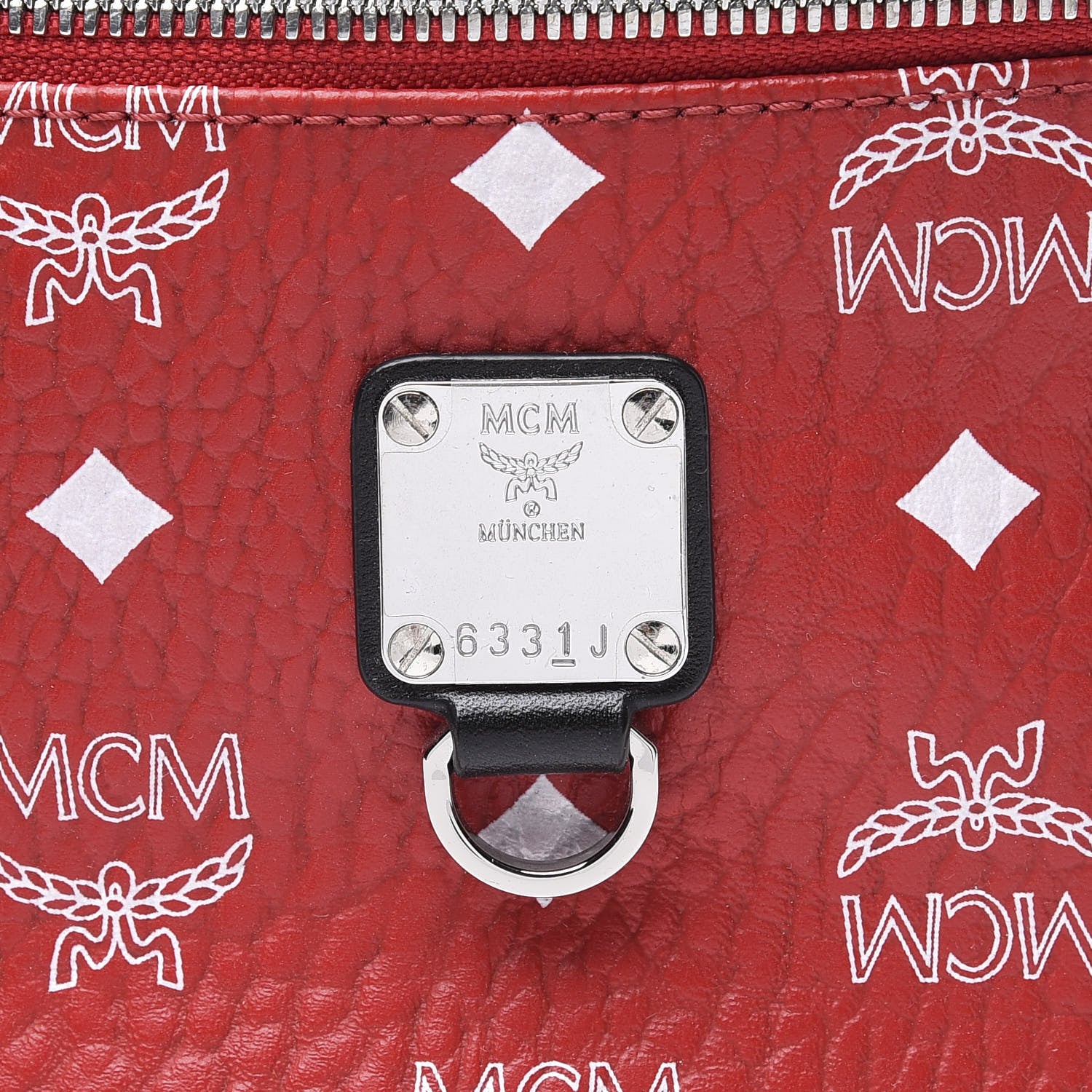 MCM Visetos Small Fursten Belt Bag Red 9 of 9