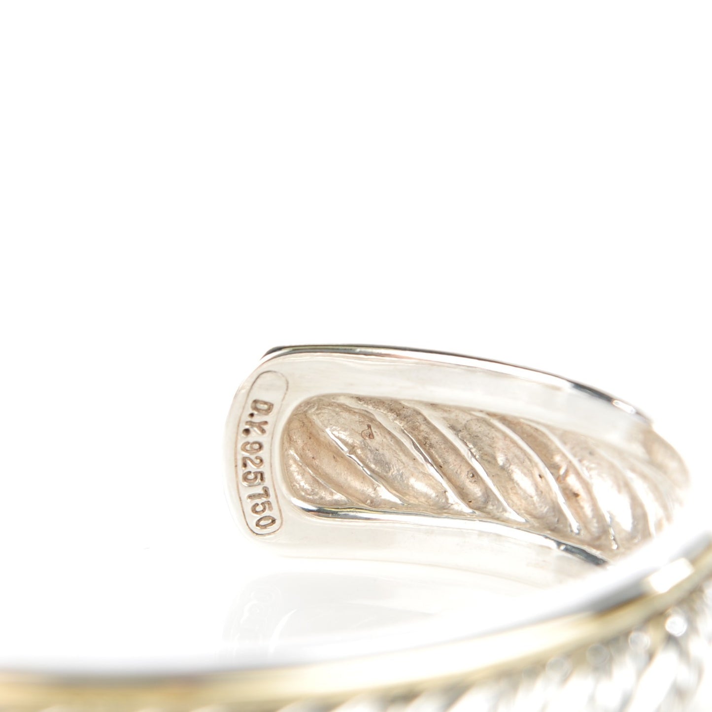 Sterling Silver 18K Yellow Gold 13mm Sculpted Cable Cuff
