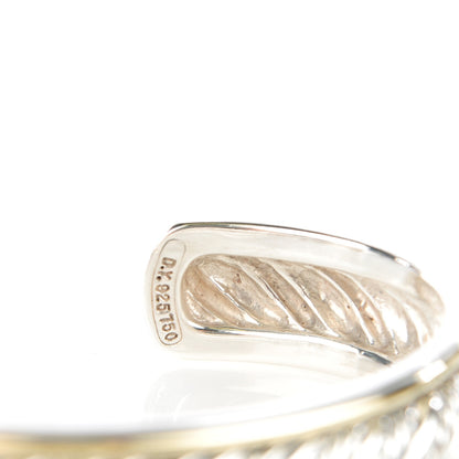 David Yurman Sterling Silver 18K Yellow Gold 13mm Sculpted Cable Cuff 4 of 4