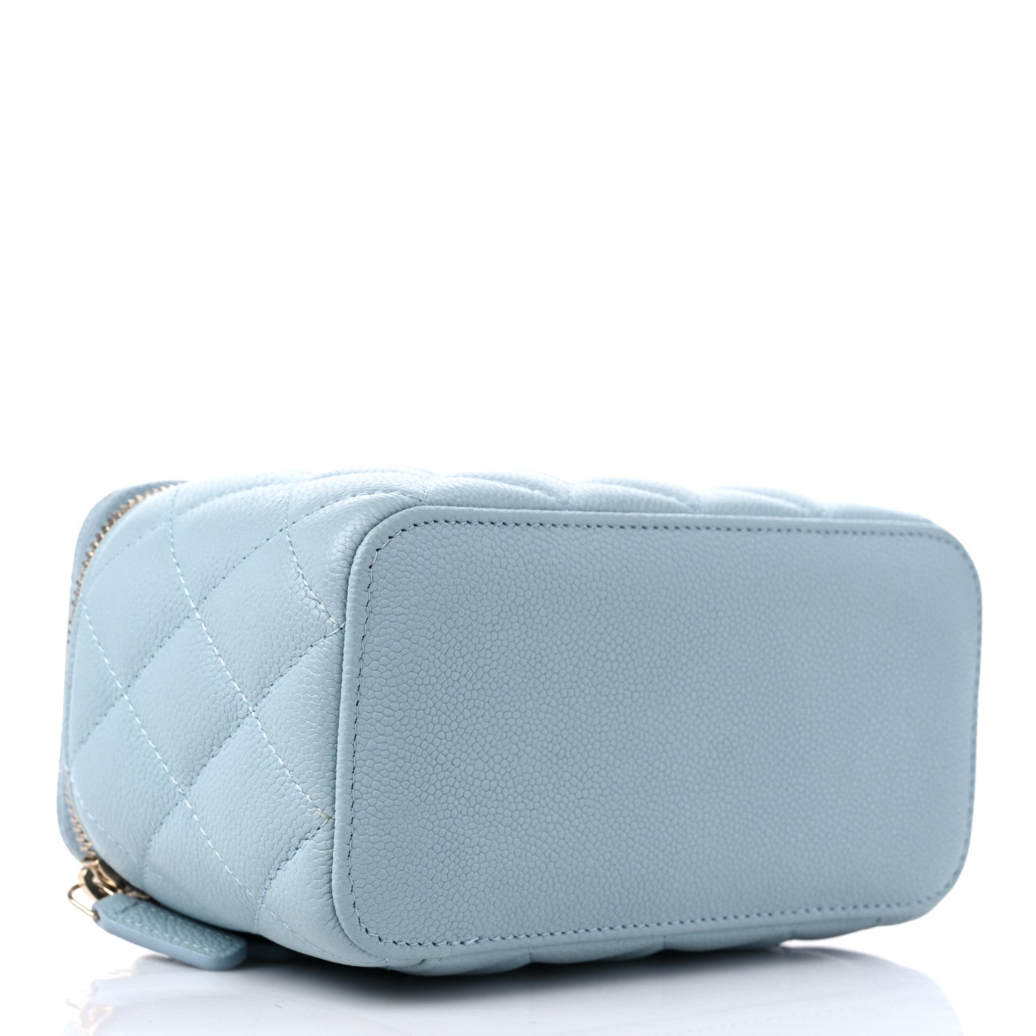 Chanel Caviar Quilted Small Tiny CC Vanity Case With Chain Light Blue 4 of 10