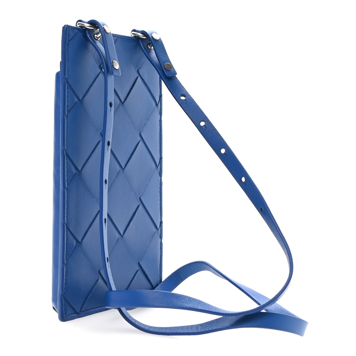 Bottega Veneta Nappa Maxi Intrecciato Phone Pouch Blue 3 of 10