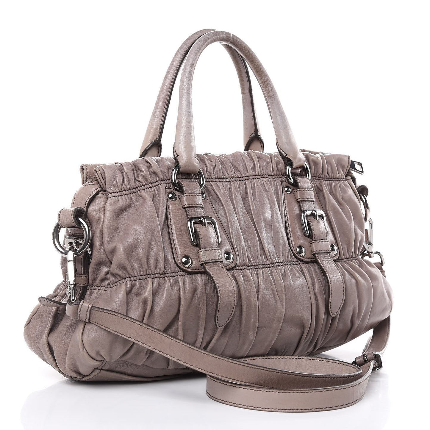 Nappa Gaufre Shopping Satchel Bambu