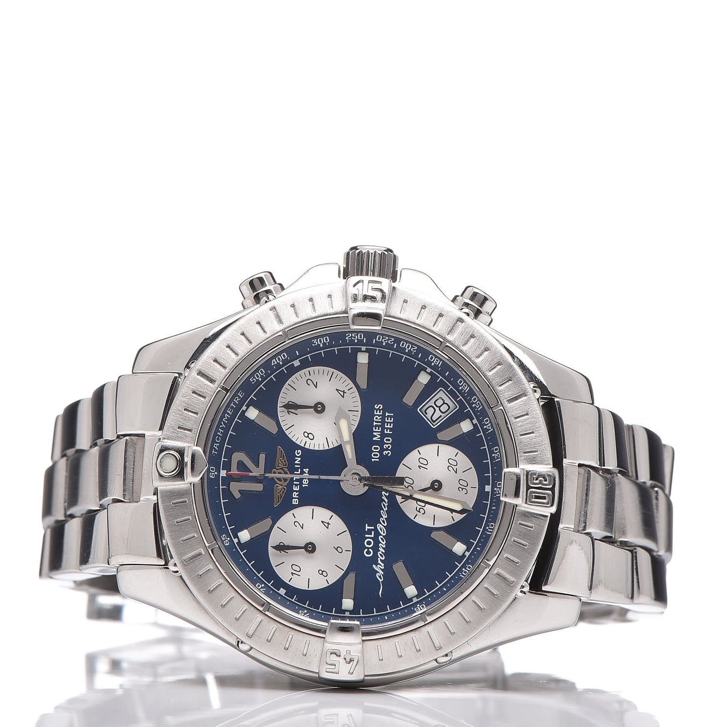 Stainless Steel 38mm Colt ChronoOcean Chronograph Quartz Watch Blue A53350