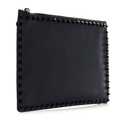Valentino Garavani Vitello Large Rockstud Zip Pouch Black 3 of 10