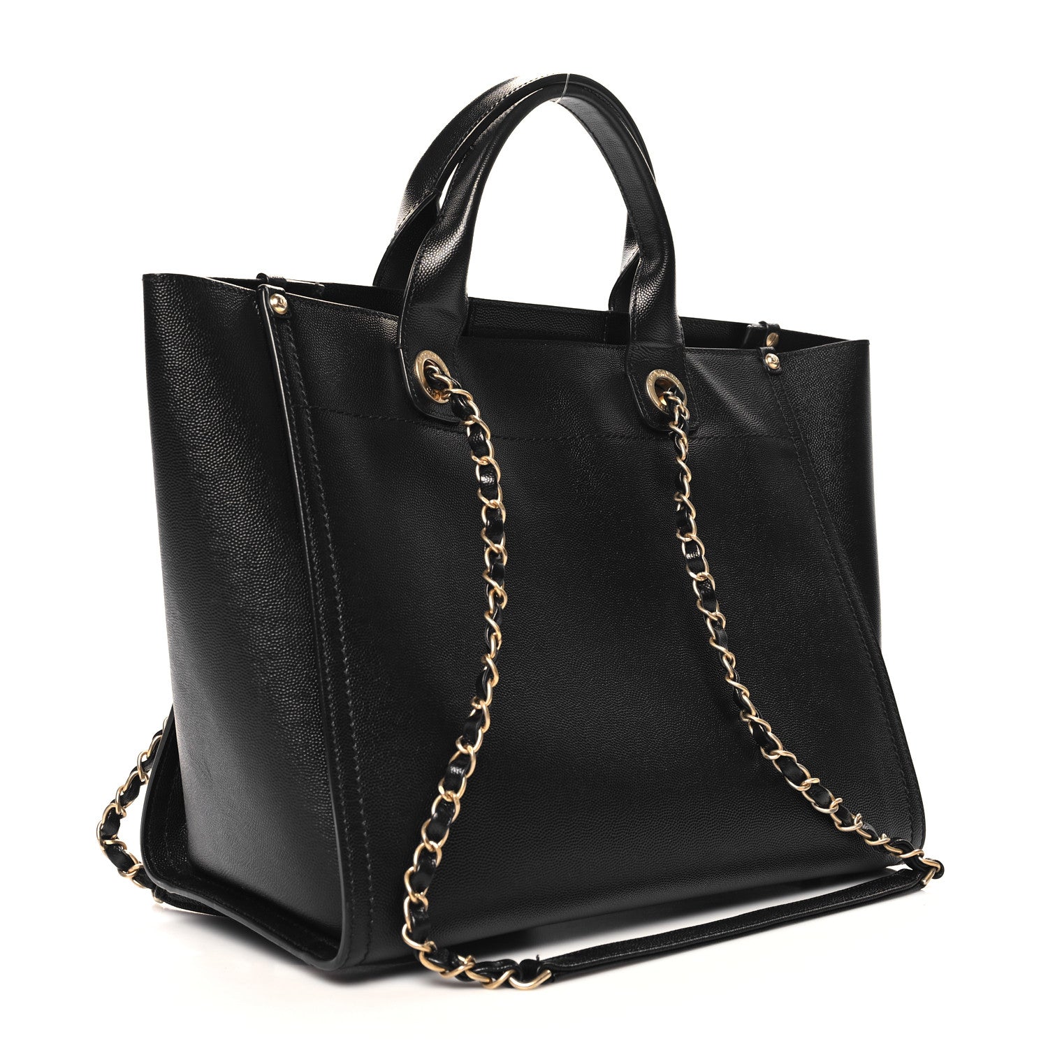 Chanel Caviar Small Studded Deauville Tote Black 3 of 10