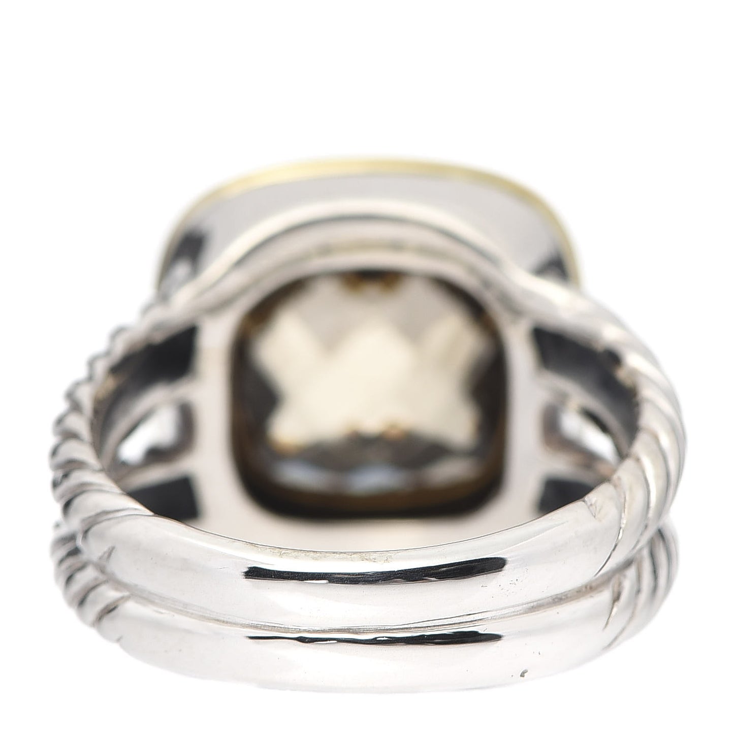 Sterling Silver 18K Yellow Gold Diamond Champagne Citrine 11mm Albion Ring 57 8