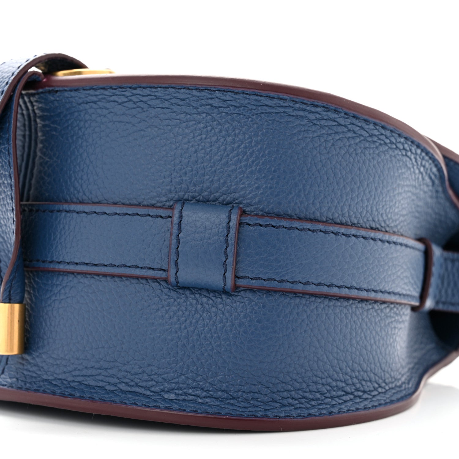 Chloe Grained Calfskin Small Marcie Saddle Bag Deep Denim 10 of 10