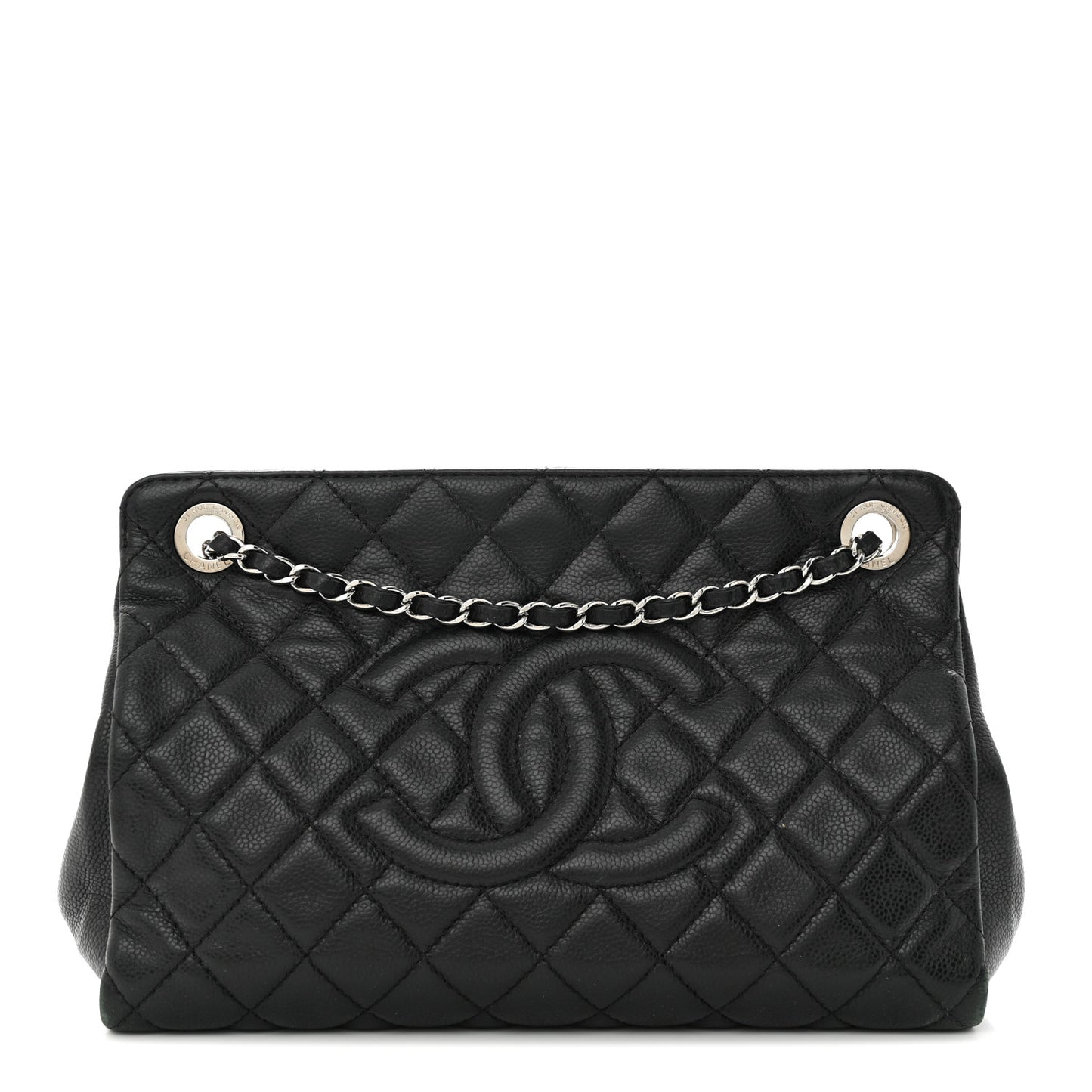Soft Caviar Quilted CC Timeless Tote Black