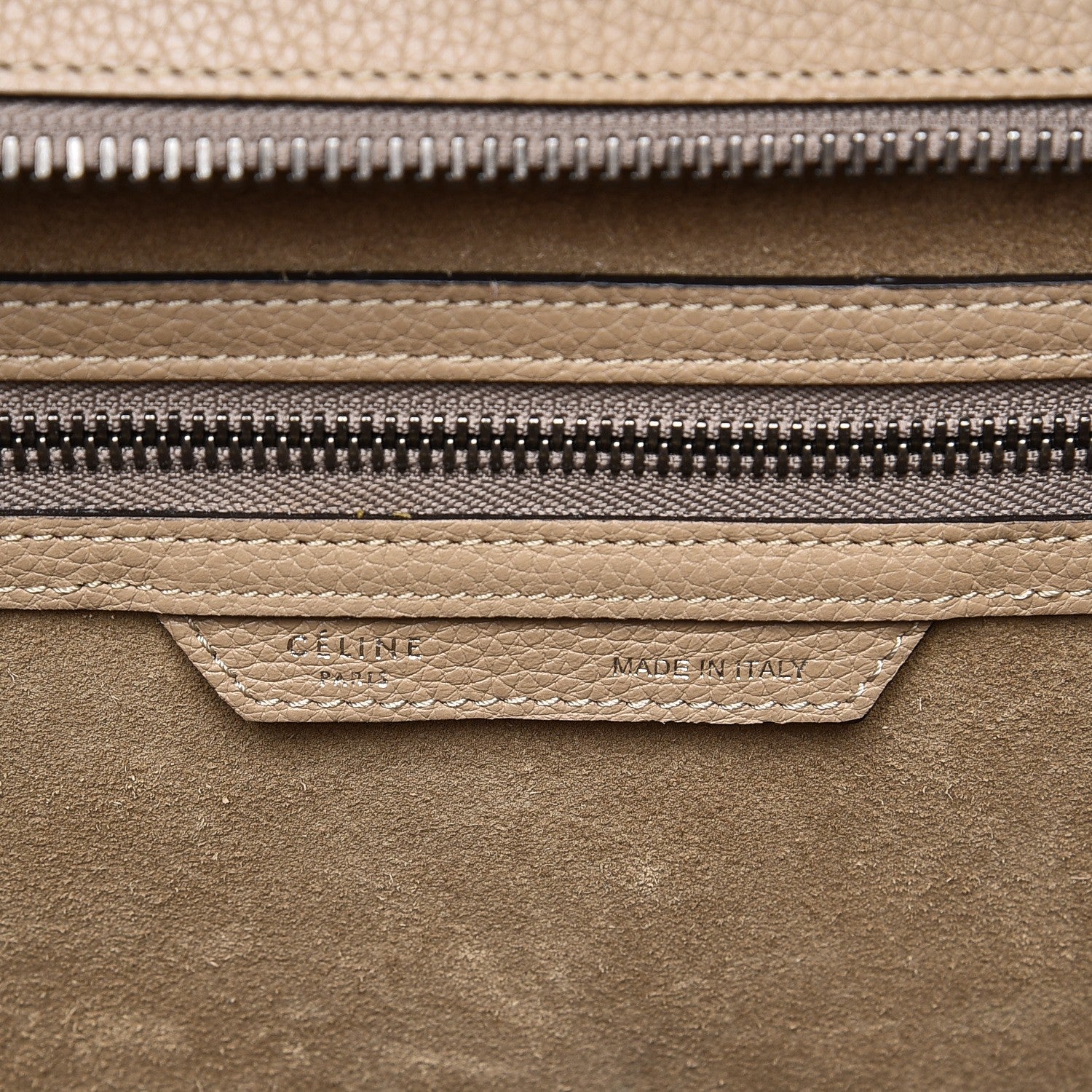 Celine Drummed Calfskin Mini Luggage Dune 6 of 12