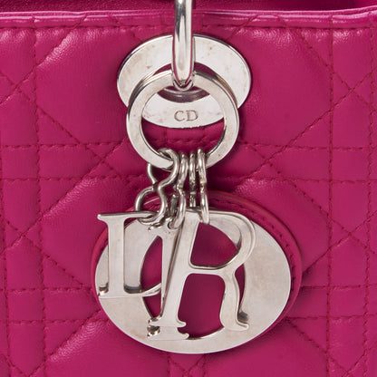 Christian Dior Lambskin Cannage Medium Lady Dior Fuchsia 7 of 9
