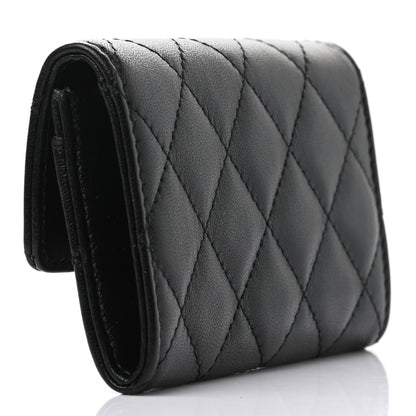 Chanel Lambskin Quilted Flap Card Holder Wallet Black 3 of 8