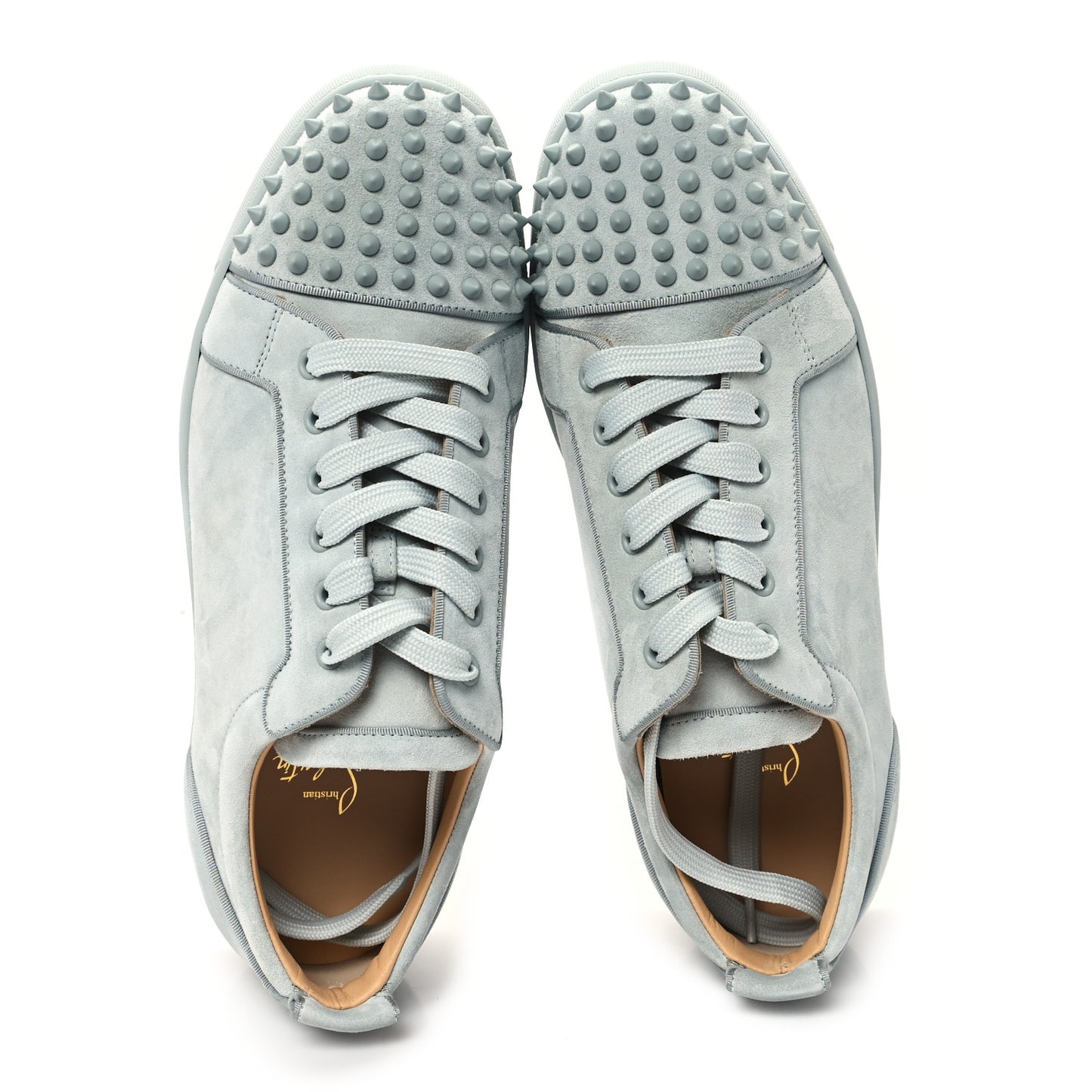 Veau Velours Mens Louis Junior Spikes Flat Sneakers 43.5 Ecume