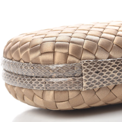 Bottega Veneta Satin Intreccio Impero Ayers Knot Clutch Camel 7 of 9