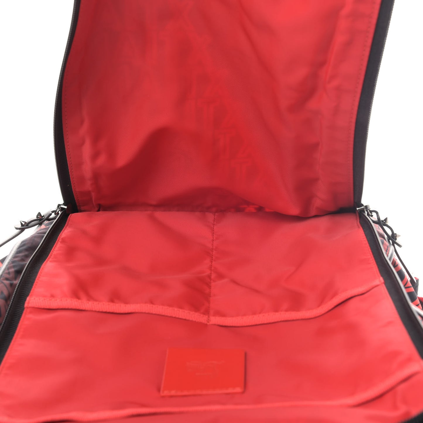 Nylon Calfskin Xtian Print Hop'n Zip Backpack Black