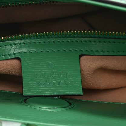 Gucci Calfskin Bamboo Web New Flora Small Nymphaea Top Handle Bag Green 7 of 12