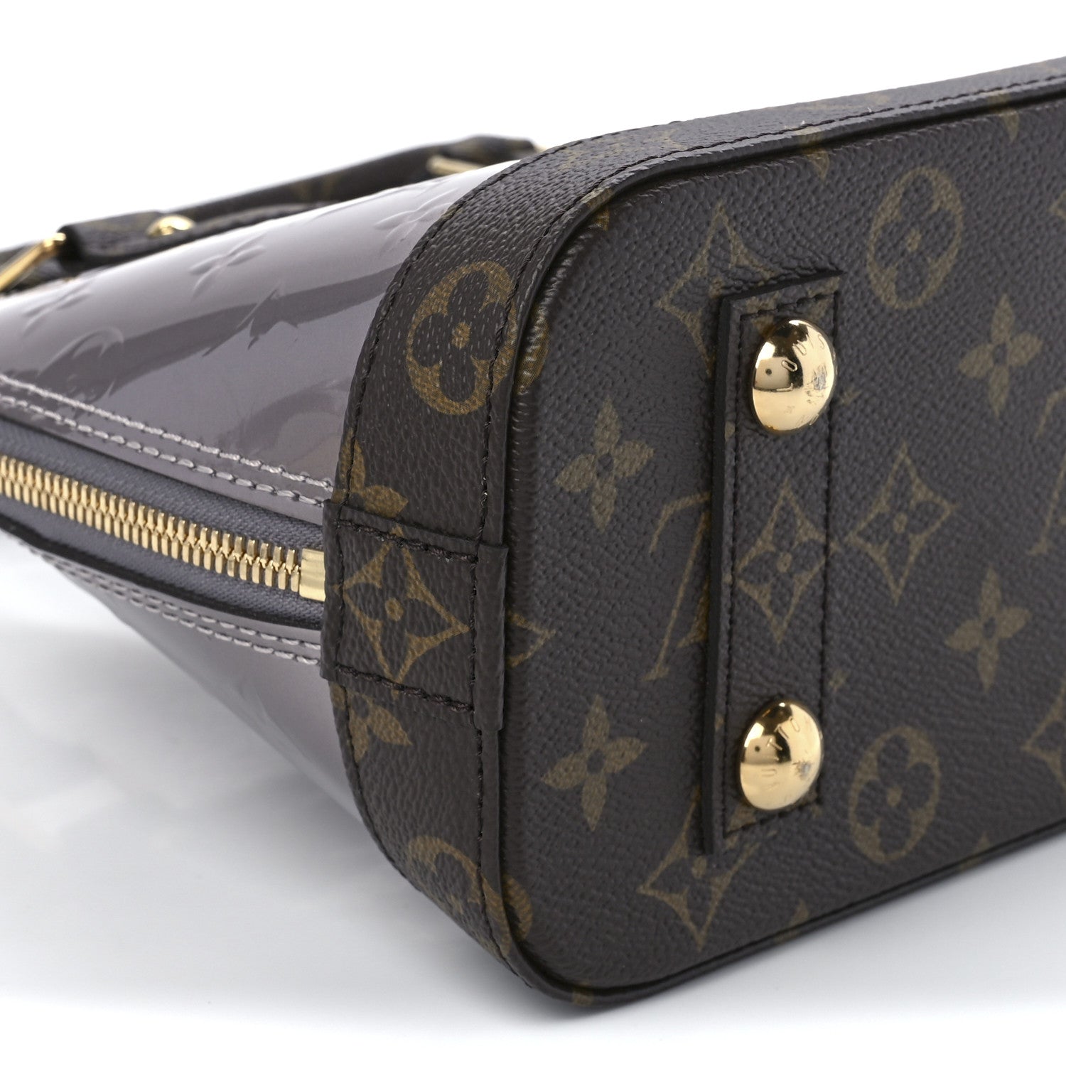 Louis Vuitton Vernis Monogram Alma BB Taupe Metallise 9 of 10