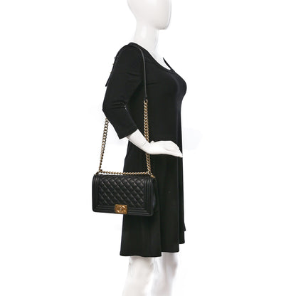 Chanel Caviar Quilted Medium Boy Flap Black 2 of 9